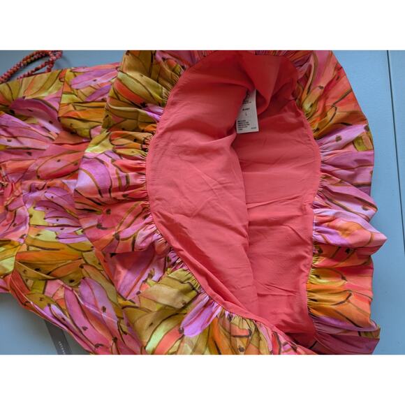 NWT Farm Rio Sleeveless V-Neck Bubble-Hem Mini Dress Size L #8A510 - Picture 10 of 13